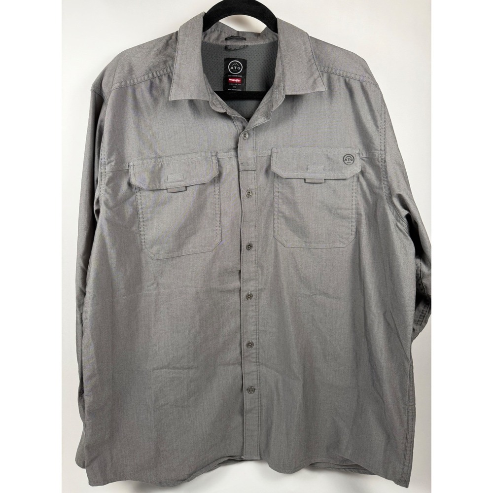 Wrangler ATG All Terrain Gear Long Sleeve Outdoor Shirt Gray XL